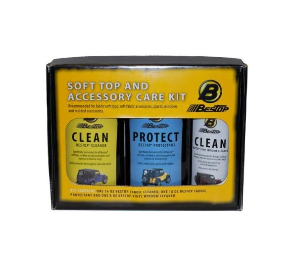 Picture of Bestop Fabric Care Kit - Cleaner, Protectant, Vinyl Window Cleaner All Together In One Kit Boxed Bestop