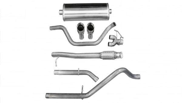 Picture of 3.0 Inch Cat-Back Sport Dual Rear Exit Exhaust 4.0 Inch Polished Tips 10-13 Silverado/Sierra 1500 Crew Cab/Short Bed/Extended Cab/Standard Bed 4.8L/5.3L/6.0L V8 143.5 Inch WB Stainless Steel Corsa Performance