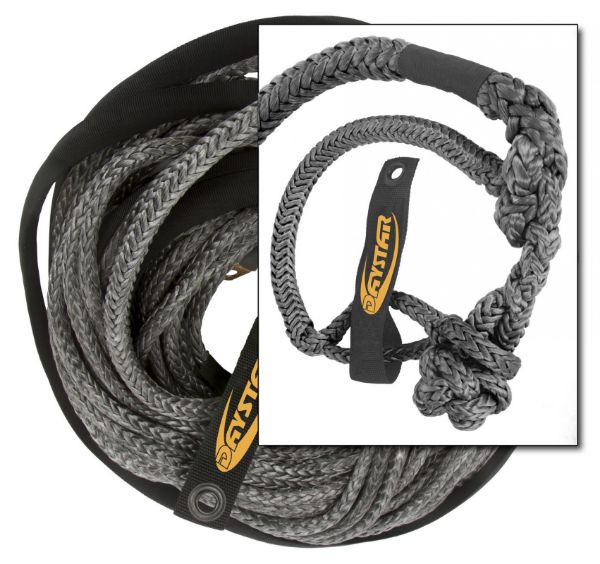 Picture of 50 Foot Synthetic Winch Line W/Shackle End 1/4 x 50 Foot Plasma Synthetic Fiber Black Daystar