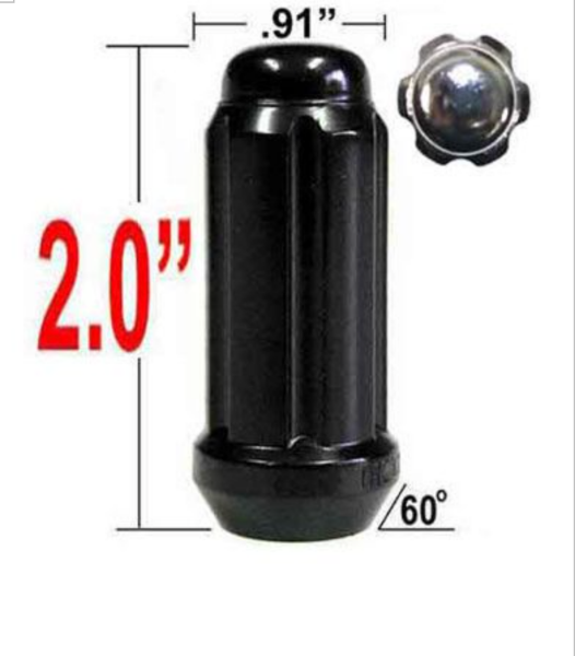 Picture of 14mm x 1.5 Lug Nuts Tapered (60Â°) Seat Right Hand Thread Black