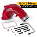 Picture of Monster-Ram Intake Elbow Kit W/Fuel Line 3.5 Inch Red Powder Coated 07.5-18 Dodge/Ram 2500/3500 6.7L Banks Power