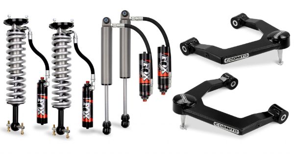 Picture of Cognito 3-Inch Elite Leveling Kit with Fox Elite 2.5 Reservoir Shocks for 19-22 Silverado/Sierra 1500 2WD/4WD