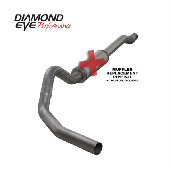 Picture of Cat Back Exhaust For 03-07 Ford F250/F350 Superduty 6.0L 4 inch Single Side No Muffler Stainless Diamond Eye