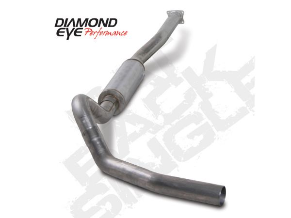 Picture of Cat Back Exhaust For 01-05 Silverado/Sierra 2500/3500 6.6L 4 inch Single Pass With Muffler Stainless Diamond Eye
