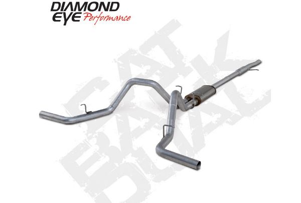 Picture of Cat Back Exhaust 2014 Silverado/Sierra 1500 4.8L And 5.3L V8 3 Inch Single/Dual Split Rear Stainless Diamond Eye