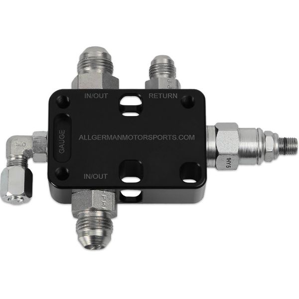 Picture of Power Steering Pressure Relief Valve Assembly with 6an Supply Fittings AGM Products
