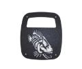 Picture of Jeep Wrangler CJ YJ TJ Tail Light Covers Black Textured Powdercoat Fishbone Offroad