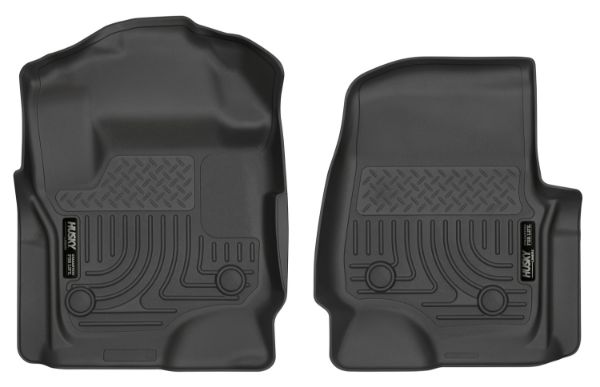Picture of Front Floor Liners 17-23 Ford F-250/F-350/F-450 Super Duty Crew Cab Black Husky Liners