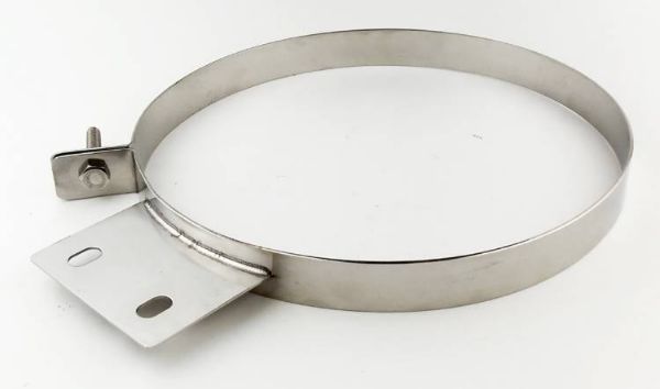 Picture of Diesel Stack Exhaust Clamp 8 in Polished 304 Stainless Steel Pypes Exhaust