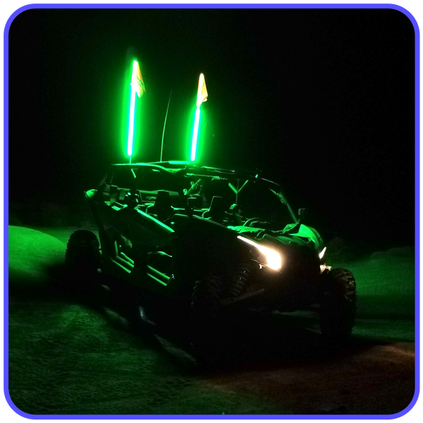 Picture of LED Light Whip 2 Foot Green W/Included Quick Disconnect Pyramid LED Whips