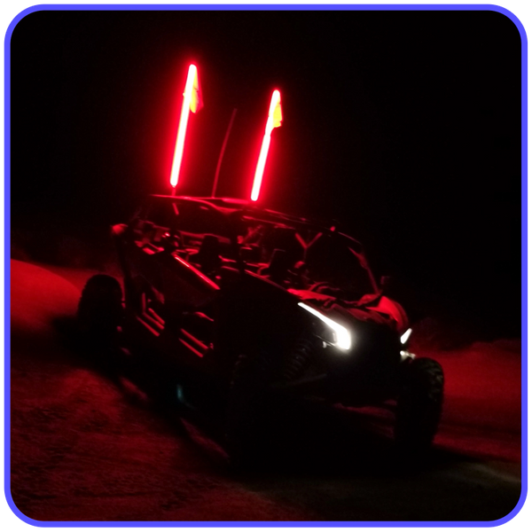 Picture of LED Light Whip 1 Foot Red W/Included Quick Disconnect Pyramid LED Whips