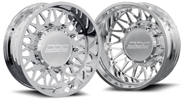 Picture of Dually Wheels The Mesh Forged 22x8.25 10x225 Polished SS Fronts 05-10 Ford F-450/F-550 / 15-23 Dodge Ram 4500/5500 DDC Wheels