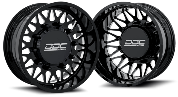 Picture of Dually Wheels The Mesh Forged 22x8.25 8x200 Black/Mill SS Fronts 19-23 Dodge Ram 3500 DDC Wheels