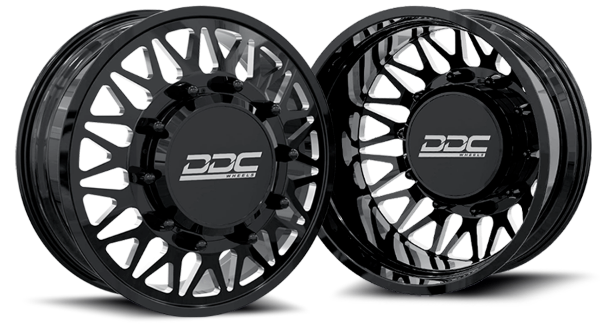 Picture of Dually Wheels The Mesh Forged 22x8.25 10x225 Black/Mill 05-10 Ford F-450/F-550 / 15-23 Dodge Ram 4500/5500 DDC Wheels