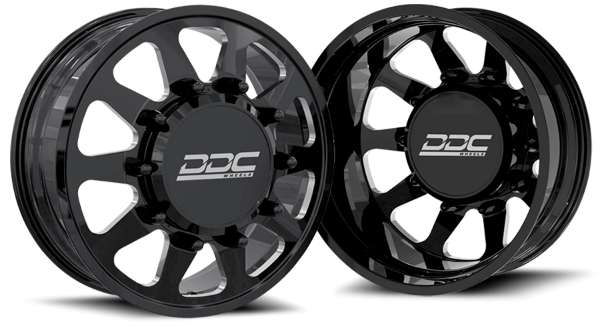 Picture of Dually Wheels The Ten Forged 20x8.25 10x225 Black/Mill 05-10 Ford F-450/F-550 15-23 Dodge Ram 4500/5500 DDC Wheels