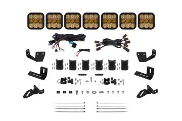 SS5 7-Pod CrossLink Mounting Kit for Prinsu/Sherpa Roof Racks, Pro Yellow Combo Diode Dynamics