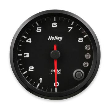 Analog-Style Tachometer Black 3-3/8 Tachometer 0-8K Standalone W/ Internal Shiftlight-Logo Holley