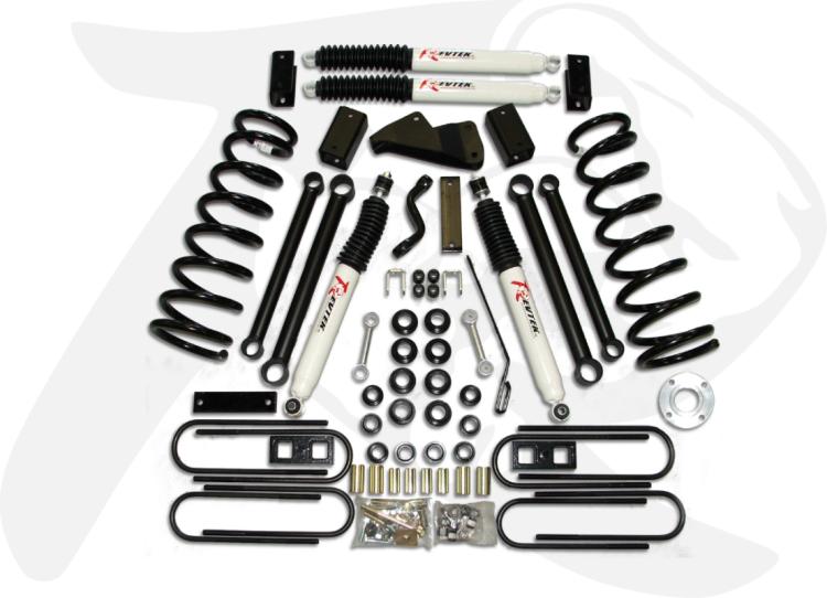 Ram 2500 6.0 Inch Front 4.0 Inch Rear Axle Forward Suspension System 2009 Ram 2500 4WD Diesel/V10 Revtek