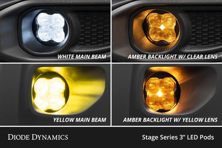 SS3 SAE/DOT Type Forester Fog Light Kit Cool White (6000K) Pro (36 watts) White SAE Fog Diode Dynamics