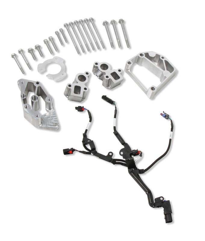 Installation Kit for GM Gen V LT Accessory Drive Installation Kit for GM Gen V LT Accessory Drive Allows Use of High Mount LS Accessory Drive Systems on LT Engine Requires the Use of an LS Water Pump and LT Truck Damper Spacing Holley