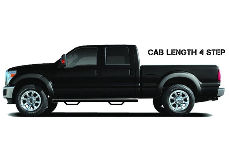 Nerf Step Bar Cab Length (2 Steps per Side) 2004-2006 Toyota Tundra Double Cab Gloss Black NFab