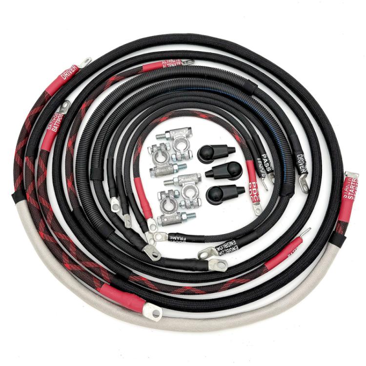 Dodge Cummins Diesel - 3rd Gen (03-09) - 02-05 - 5.9 /6.7 1/0GA - HO Alternator - w/Black Red/Spyder Wrap Big7Kits