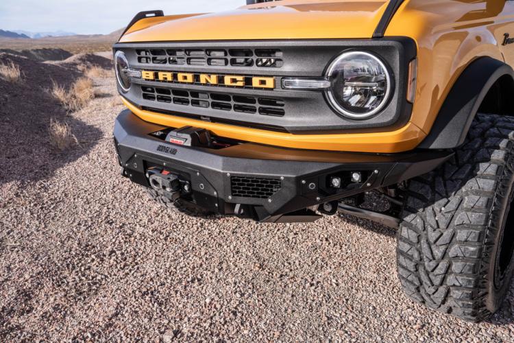 Freedom Front Bumper Base For 2021-2025 Ford Bronco Raptor Only Winch Mount Sensor Cutouts Bare Metal Bodyguard Bumpers