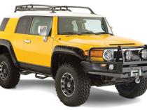 Black Pocket/Rivet Style Smooth Finish 4-Piece Fender Flare Set For 2007-2014 Toyota Fj Cruiser Bushwacker