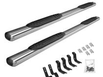 4 Inch OE Xtreme SideSteps With Mounting Bracket Kit Polished Stainless Steel 2007-2018 Silverado/Sierra 1500/2500 HD Go Rhino