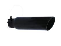 Black Powder Coated Stainless Steel Exhaust Tip 14 Inch Inlet Size: 2 1/2 Inch Outlet Size: 4.0 Inch Textured Black Go Rhino