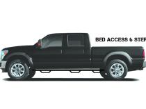 Nerf Step Bar Wheel-to-Wheel with Bed Access (3 Steps per Side) 2015-2018 (2019-2024 Classic) Ram 5 Foot 7 Inch Bed Crew Cab Textured Black NFab