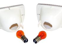 Clear Parking Lamp Set (2) w/ 2 Amber Bulbs for 87-93 Jeep YJ Wrangler RT Off Road