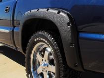Rivet Style Fender Flare Set Rear, Textured, 2-Piece Set 2016-2018 Silverado 1500 Fleetside 69.3 Bed Lund